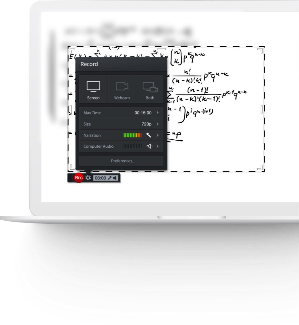 Screenshot of Screencast-O-Matic Screen Recorder being used to record a lecture / lesson