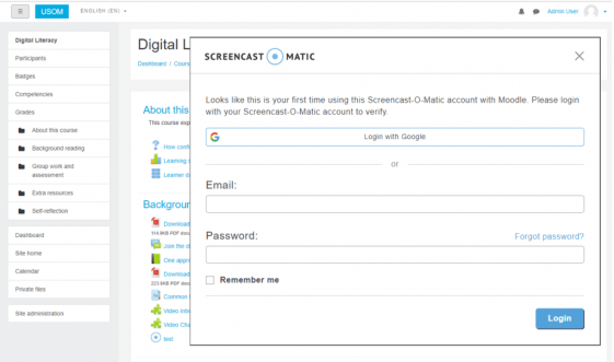 moodlelogin Students can use the Moodle integration to make videos