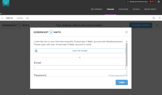 screencast o matic sso blackboard Sign up within the Blackboard LTI app