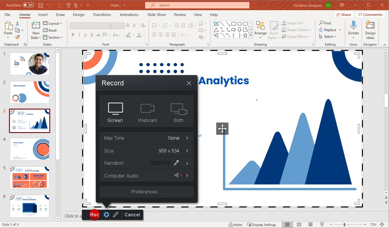 screen recording in Powerpoint