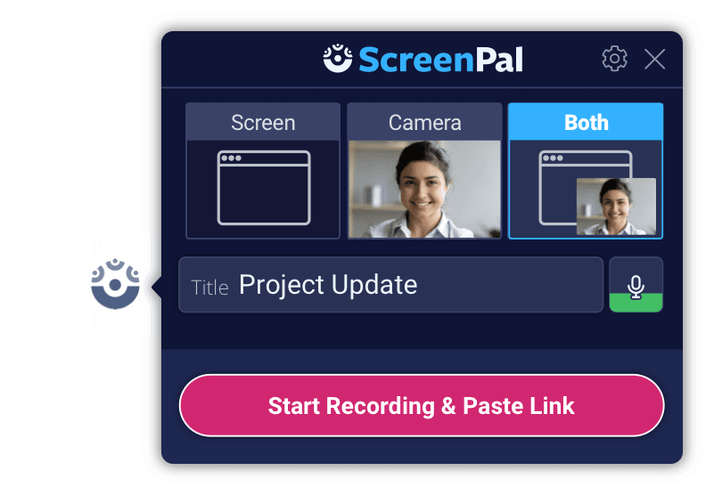 Click the ScreenPal icon to record video messages