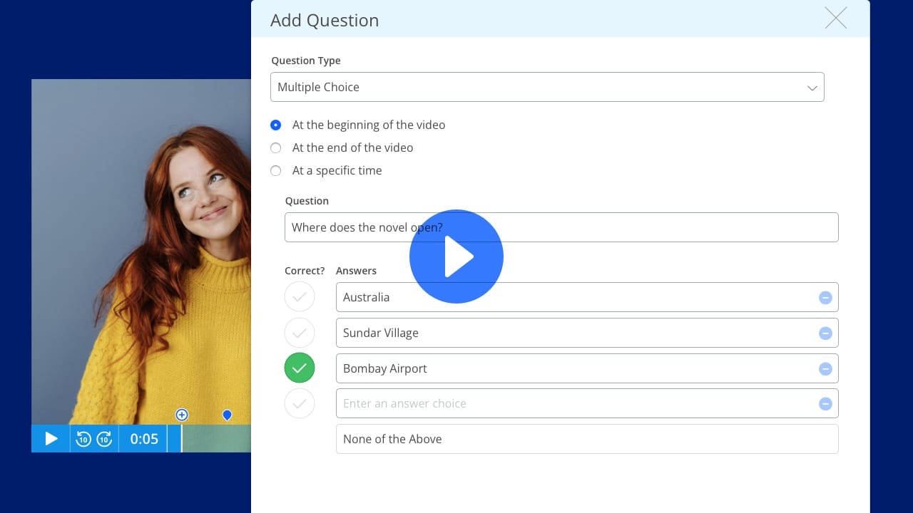 New! Interactive video quizzing