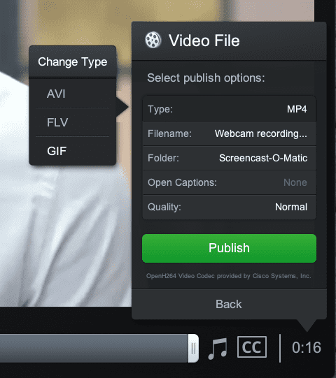 Export any recording of video as a GIF for free